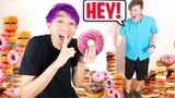 JUSTIN FILLED ADAM'S ENTIRE HOUSE WITH DONUTS?! (LANKYBOX FUNNY MOMENTS!)
