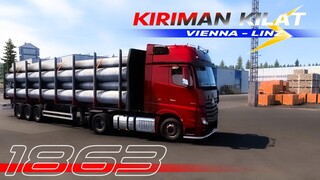 Kejar Waktu Misi Pengiriman Pipa Baja Dengan Truk Mercedes Benz Actros 1863 - Euro Truck Simulator 2