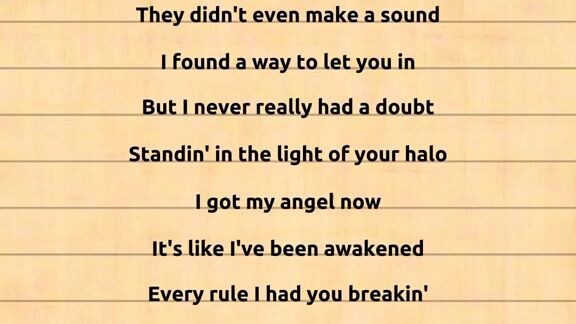 Halo lyrics