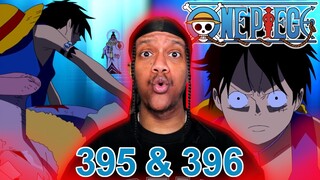 LUFFY IS PISSED!! | First Time Watching One Piece Episodes 395 & 396 (reaction)