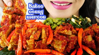 ASMR BAKSO MEKAR ISI DAGING DI OSENG MERCON, TUMIS KUCAI, PETE GORENG | ASMR MUKBANG INDONESIA