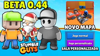 NOVO BETA 0.44 + SALA PERSONALIZADA + NOVO MAPA HOT WHEELS + NOVAS SKINS | Stumble Guys