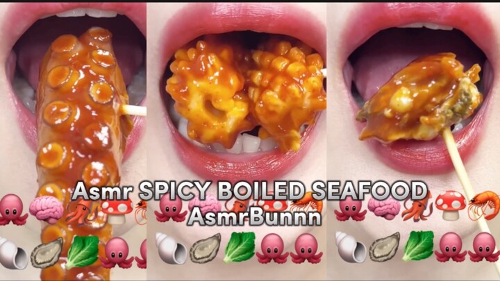 Asmr SPICY BOILED SEAFOOD - AsmrBunnn