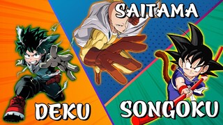 👉So găng Deku Saitama và Songoku Phần 1 | Cuộc chiến của siêu anh hùng - Đại chiến Anime