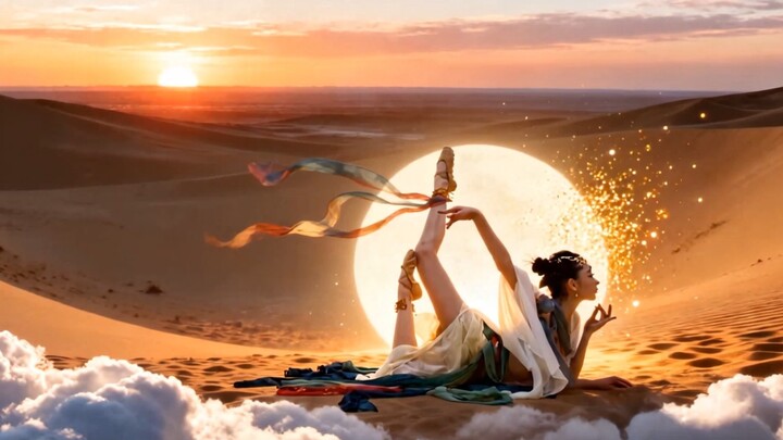 [AIGC Dunhuang Dance] Use AI to Turn the Classroom into a Desert! Luo Tianyi – “Music Resounds in th