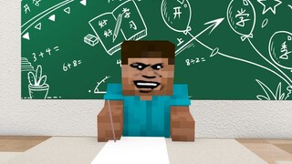 The difference between Minecraft before and after the exam I