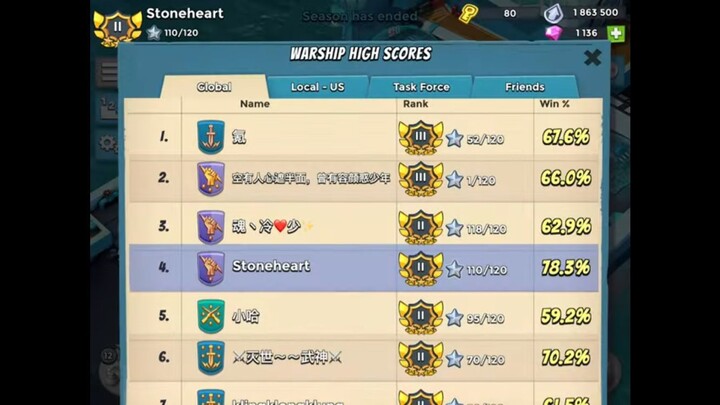 Warships Season 37 Top 5 Finish