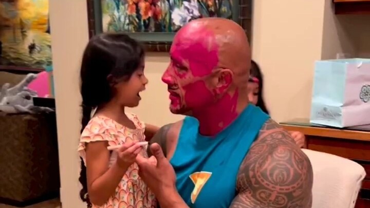[Dwayne "The Rock" Johnson] My Little One’s Mysterious Makeup Skills