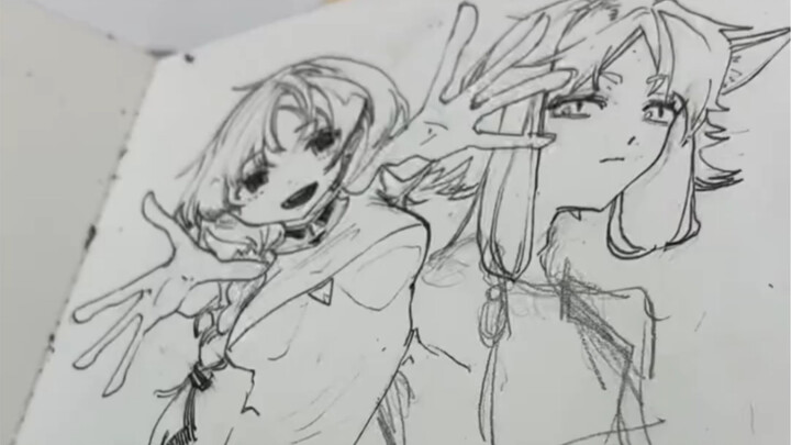 I racked my brain to finally post my hand-drawn art.