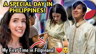 PREPARING FOR OUR BIG DAY IN PHILIPPINES! First Time Wearing Traditional Filipinana!