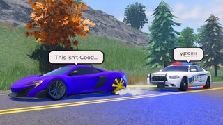 Police Use "Grappler" Tool To Stop Fleeing Supercar .. (Roblox)