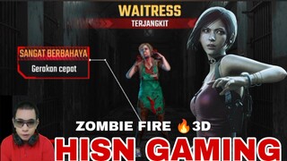 game zombie fire 3D.  zombie waitress.  terjangkit