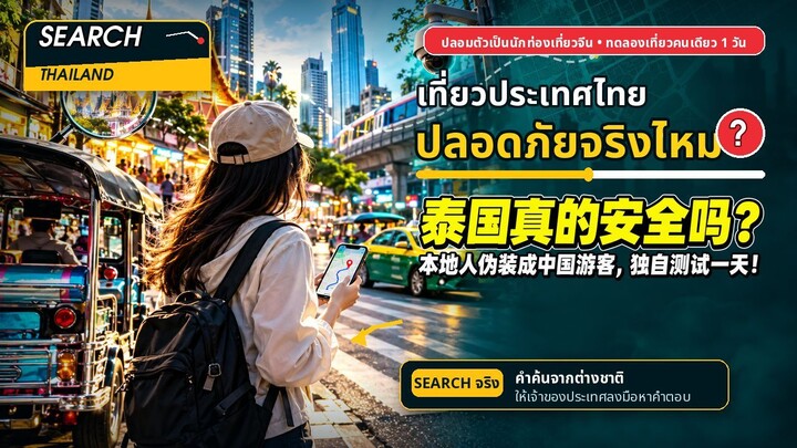 泰国真的安全吗？本地人伪装成中国游客，独自测试一天！l Search Thailand  l เที่ยวไทยปลอดภัยจริงไหม
