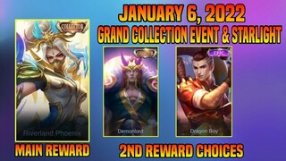 January 6, 2022 Grand Collection Skin & Starlight Skin Reward Choices | MLBB