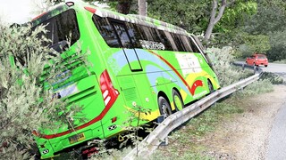 EVAKUASI BUS TRONTON ROMBAK MEWAH SLEEPER SEAT DOUBLE DECKER GUNUNG HARTA TERBARU