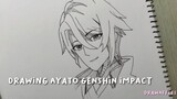 Drawing ayato Genshin impact