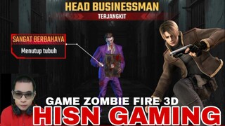 game zombie fire 3D,  head businessman terjangkit, dengan pelindung