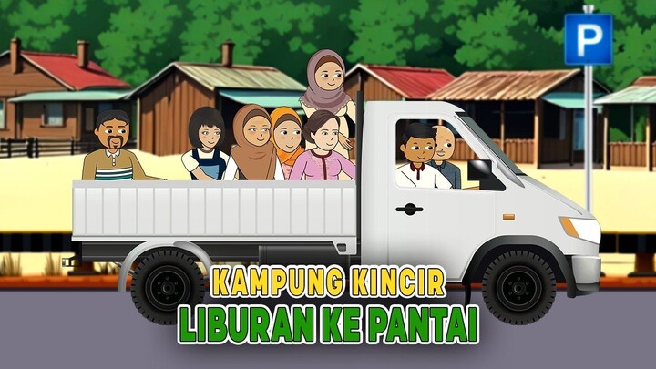 Liburan ke Pantai Warga Kampung Kincir, Bu Kokom Hilang, Semua Panik  Drama Anim