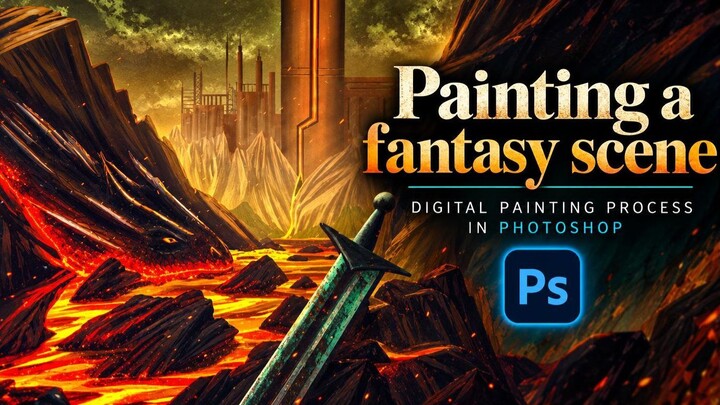 I Painted an Epic Dragon in Photoshop | Digital Painting Process