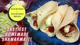 TASTIEST HOMEMADE SHAWARMA // SHAWARMA RECIPE AT HOME // SHAWARMA BREAD RECIPE + GARLIC MAYO SAUCE