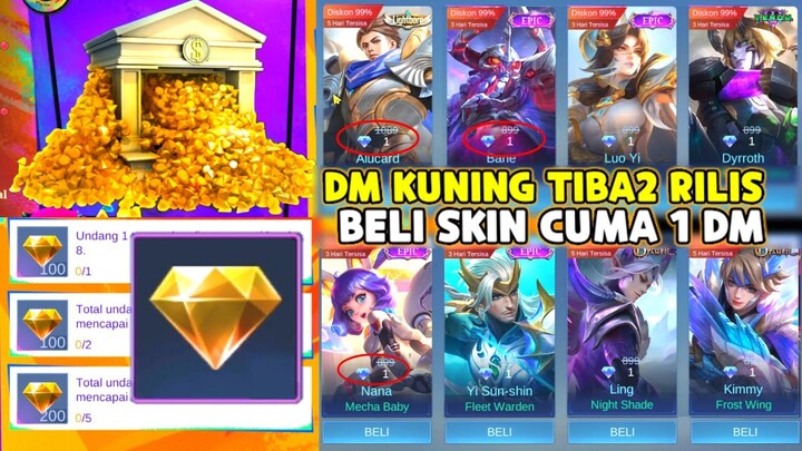 MOONTON PANIK ! TIBA2 ADA EVENT DIAMOND KUNING, BELI SKIN CUMA 1 DIAMOND BEBAS PILIH - MLBB