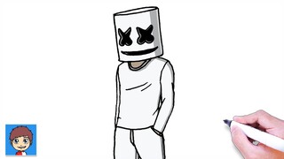 Cara Menggambar Marshmello Dengan Mudah