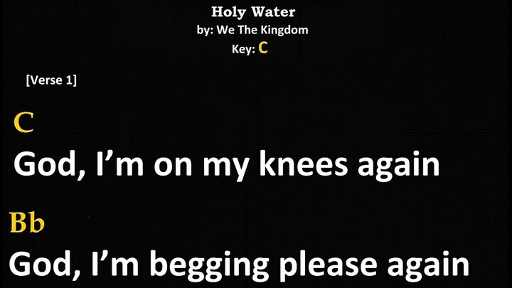 We The Kingdom- Holy Water | Chords And Lyrics | Instrumental