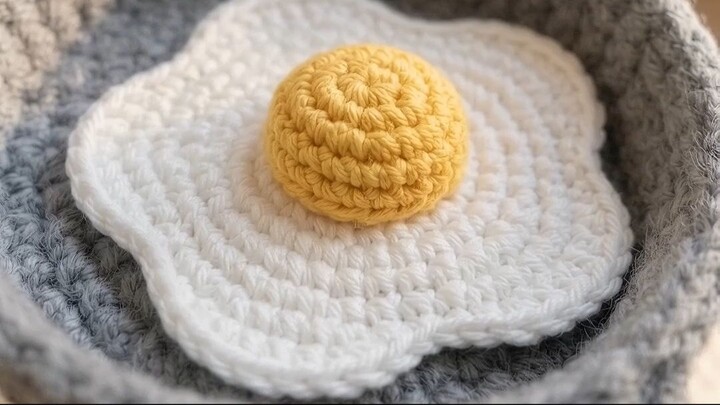 钩针迷你厨房｜毛线煎蛋早餐 ASMR 🧶🍳 | Tiny Crochet Fried Egg