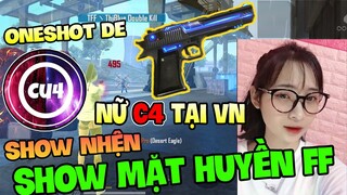 Show Mặt Huyền FF - Kỷ Lục Nữ C4 Tại Sever VN Headshot 90% Cao Nhất Youtuber Free Fire | THI BLUE