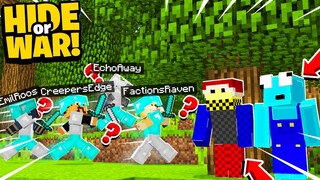 Minecraft SNEAK ATTACK turns into a HUGE BATTLE! (Hide Or War #5)