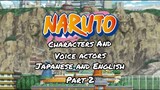 Naruto Shippuden characters and voice actors (Japanese and English) Part 2