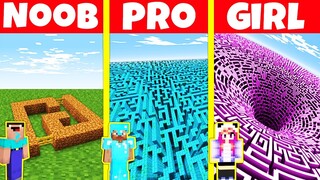 Minecraft Battle: NOOB vs PRO vs GIRL: MAZE BUILD HOUSE CHALLENGE / Animation