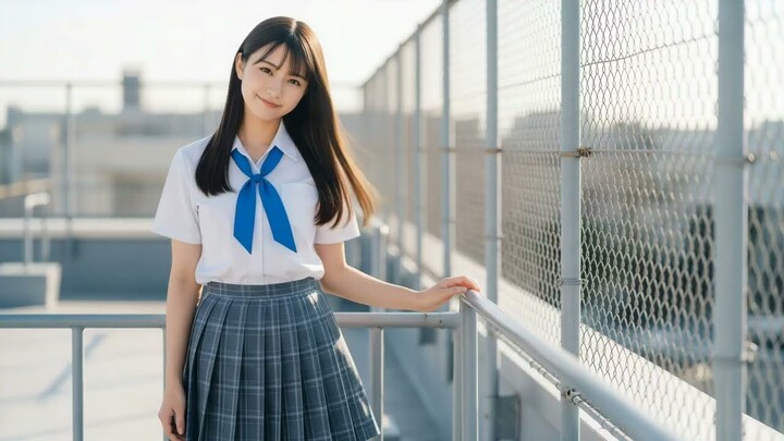 Girls with Summer Uniform Portrait【Music：Shine Like Today】