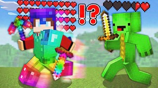 RAINBOW ARMOR Speedrunner JJ VS Hunter Mikey in Minecraft SUPER challenge Maizen Mizen JJ and Mikey