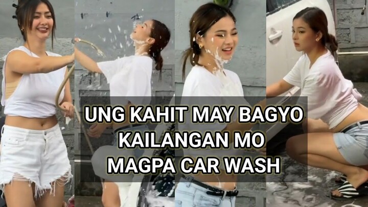 UNG KAHIT MAY BAGYO KAILANGAN MO MAGPA CARWASH, PINOY MEMES, FUNNY VIDEOS