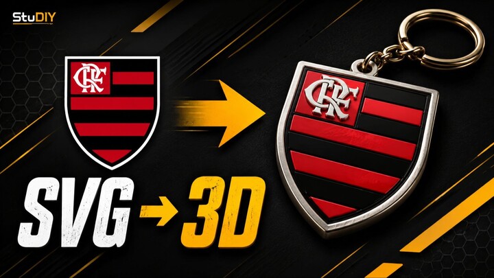 Como Transformar uma Logo em Chaveiro 3D | Exemplo Flamengo