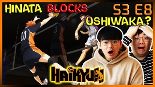 HINATA BLOCKS USHIWAKA?? | An Annoying Guy | Haikyuu Season 3 Ep 8 REACTION