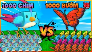 1000 CHIM SẺ VS 1000 BƯƠM BƯỚM | ĐẠI CHIẾN BOSS TRONG MINI WORLD