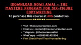 [Download Now] AWAI - The Masters Program for Six-Figure Copywriting