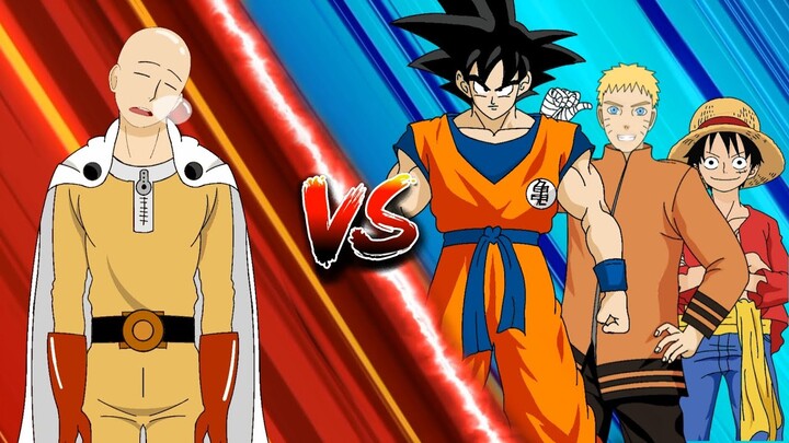 Saitama vs Goku Naruto & Luffy...