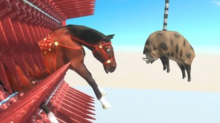 Jump Over Grinders - Animal Revolt Battle Simulator