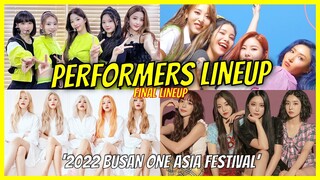 2022 Busan One Asia Festival Final Lineup of Performers