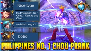 SINABI KO NA AKO AY TOP 1 CHOU SA PINAS CHOU PRANK | CHOU PRANK PART 2 | MLBB