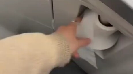 The airplane restroom can be like this…