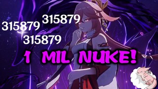 THE FIRST 1 MIL NUKE DMG OF YAE MIKO! | Yae Miko Nuke | Genshin Impact