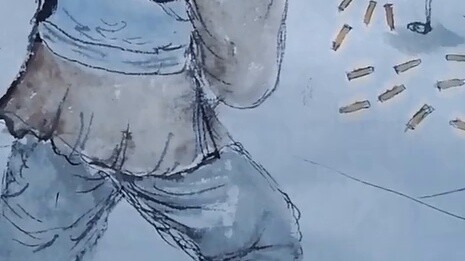 Master Lin holds Gao Qiu down and rubs him in the White Tiger Hall