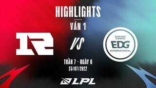 RNG vs EDG | Highlights - Game 1 | Tuần 7 Ngày 6 | LPL Mùa Hè 2022