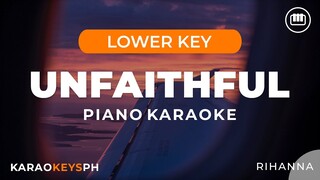 Unfaithful - Rihanna (Lower Key - Piano Karaoke)