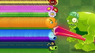 PvZ 2 Challenge - 100 level 1 plants and 25 max level plants vs. Tofu Giant Zombie