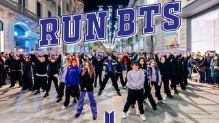Barcelona, Spain, dance troupe performs BTS RUN BTS dance cover on the street | BTS - RUN BTS Dance 